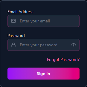 Login page with email and password fields, Google sign-in button, phone login, and forgot password link